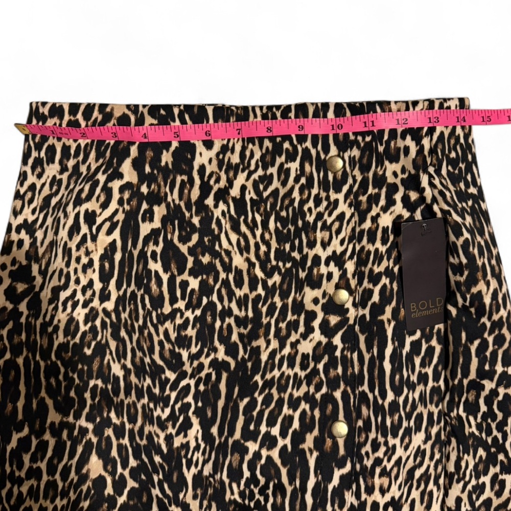 NWT Bold Elements Leopard Print Side Snap Skirt N… - image 7